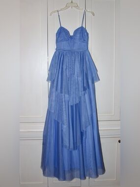NWT City Vibe Prom Sparkly Blue tiered Dress | Size 5